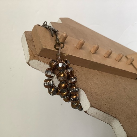 Clear glass bronze beads necklace - Picture 5 of 6